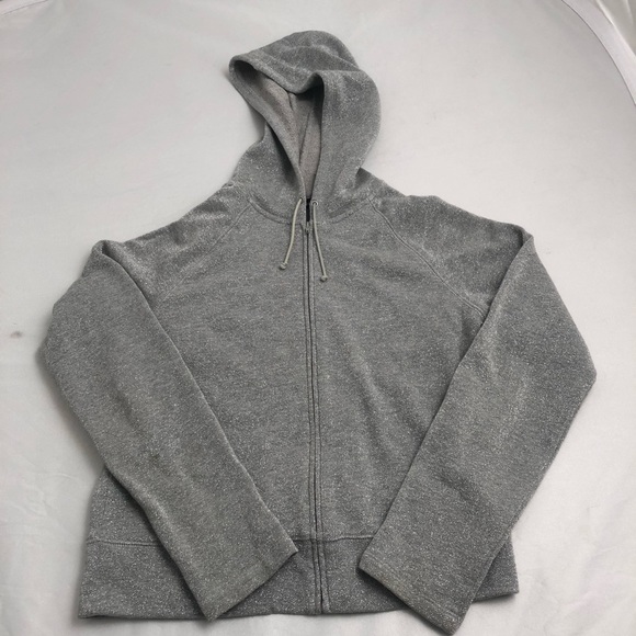 Express metallic silver zip up hoodie sweatshirt - Picture 4 of 7
